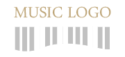 Muziek logo - rood grijs